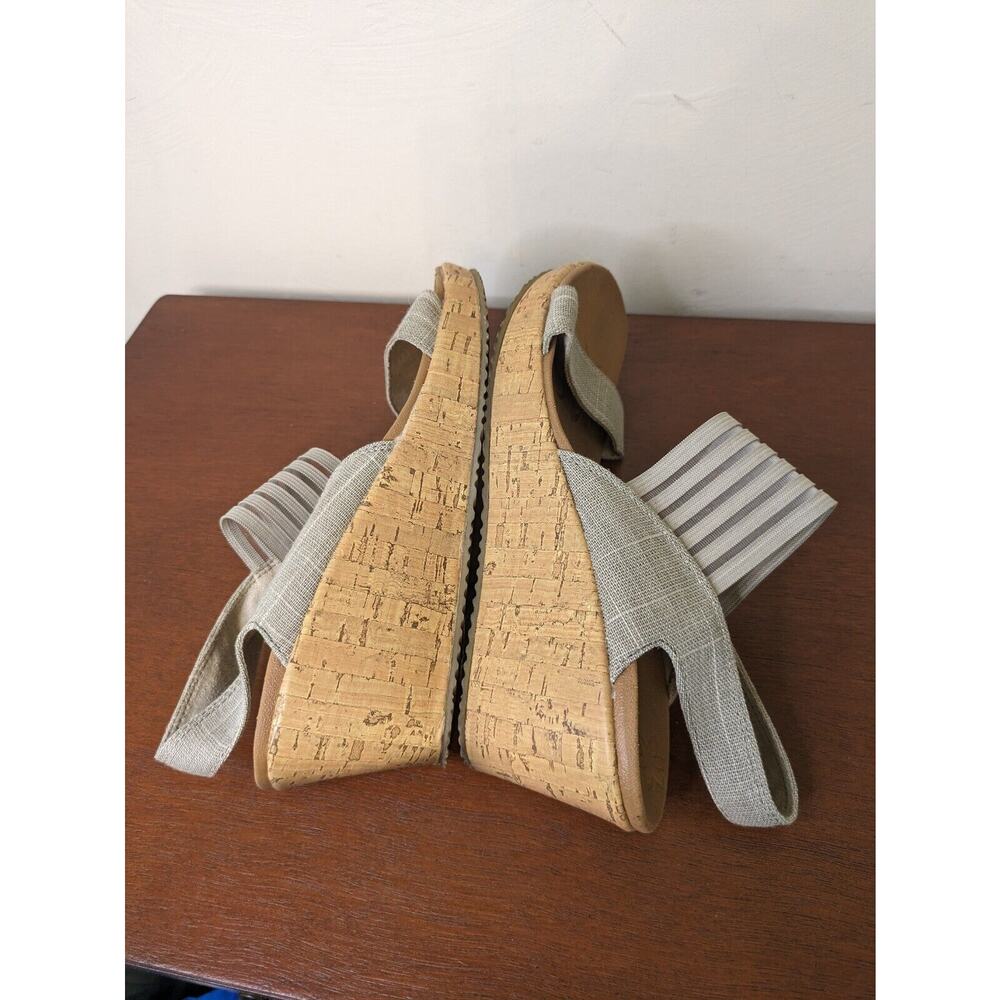 Skechers Women's Shoes Wedges Size 9 Open Toe Tan Gray - Picture 5 of 8